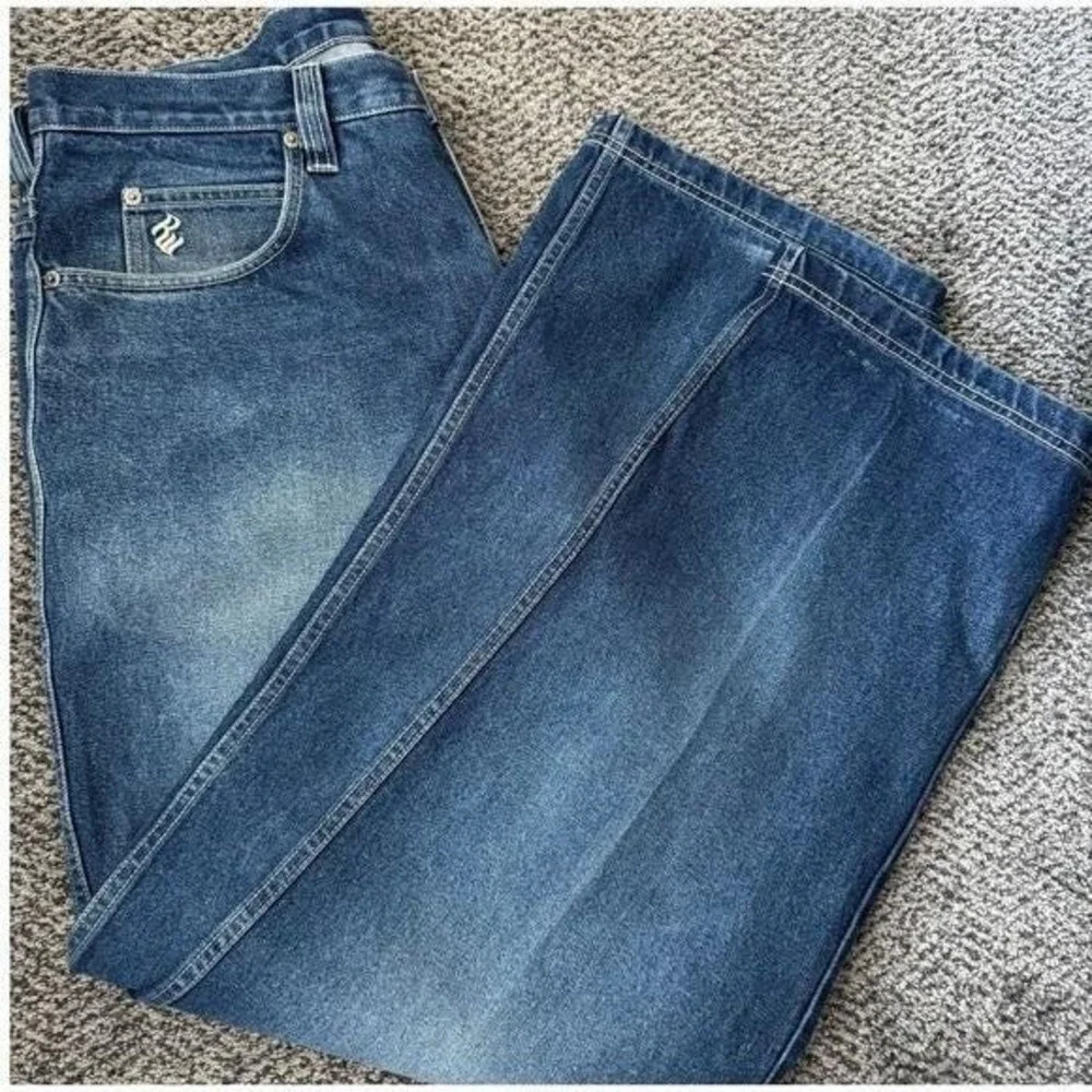 Vintage Y2K Rocawear Baggy Jeans 38x34 Wide Leg Hip Hop Skater Denim 100% Cotton
